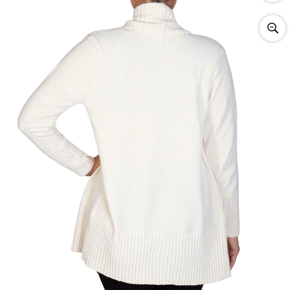 NWT $69 Seven7 Super Soft Cozy Chenille Cardigan Sweater Antique White size Med - Picture 14 of 16